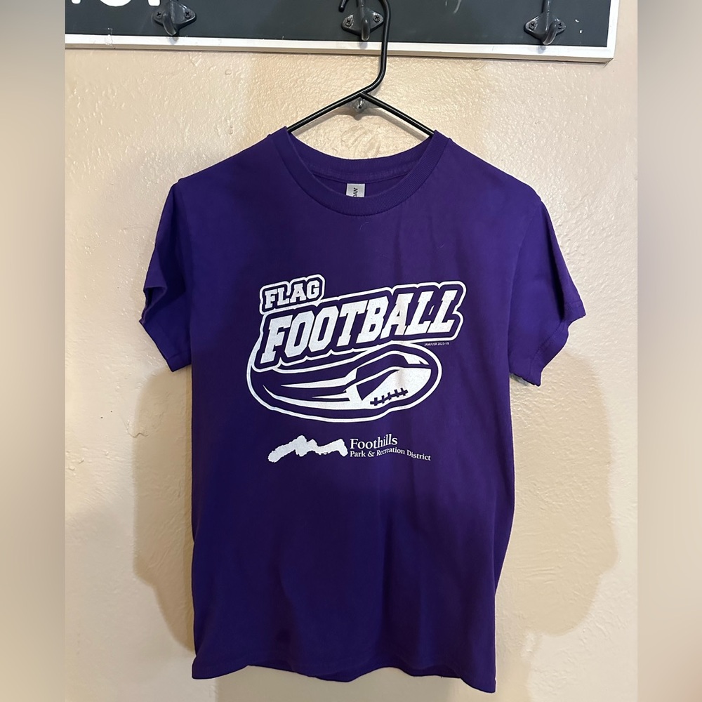 Boys Purple Flag Football Tee